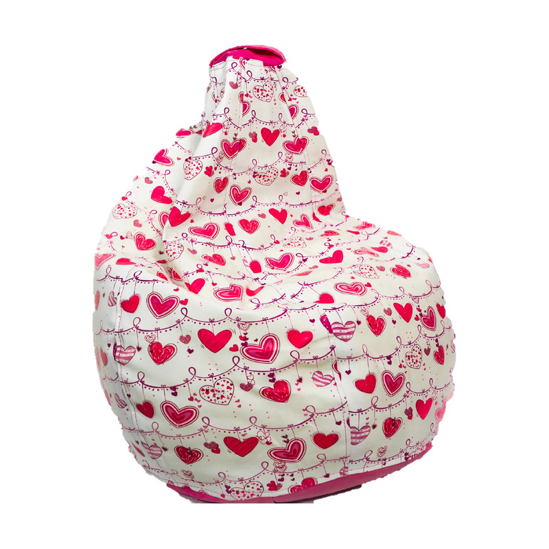 Watiaa Bean Bag (Leatherette) Kids Printed - Pink Heart